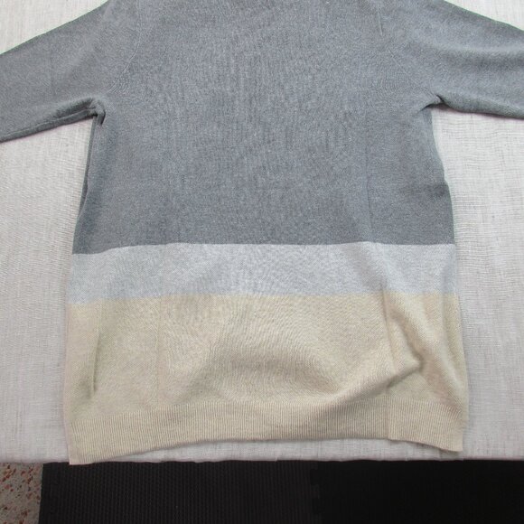 Croft & Barrow Cardigan Sweater Womens Medium Gray Ivory Classic‎ Fit Open Front - Picture 2 of 10